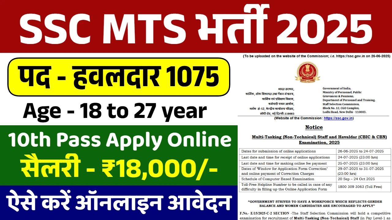 SSC MTS Vacancy 2025